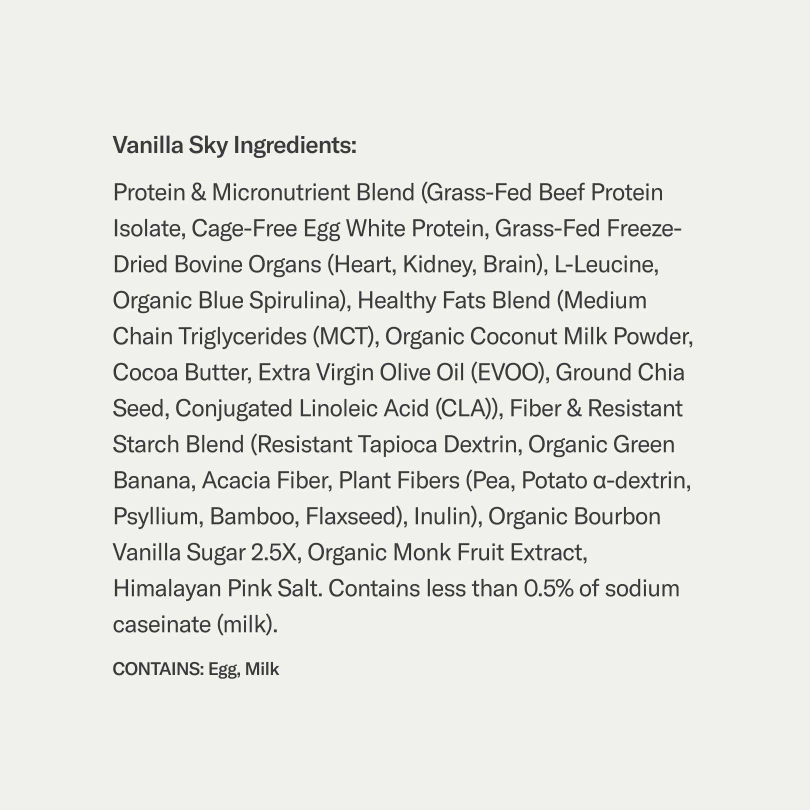 Signals Vanilla Sky | Ingredients